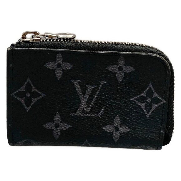 Auth LOUIS VUITTON Porte Monnaie Jour M63536 Monogram Eclipse - MB5108 Coin Case - Picture 1 of 10